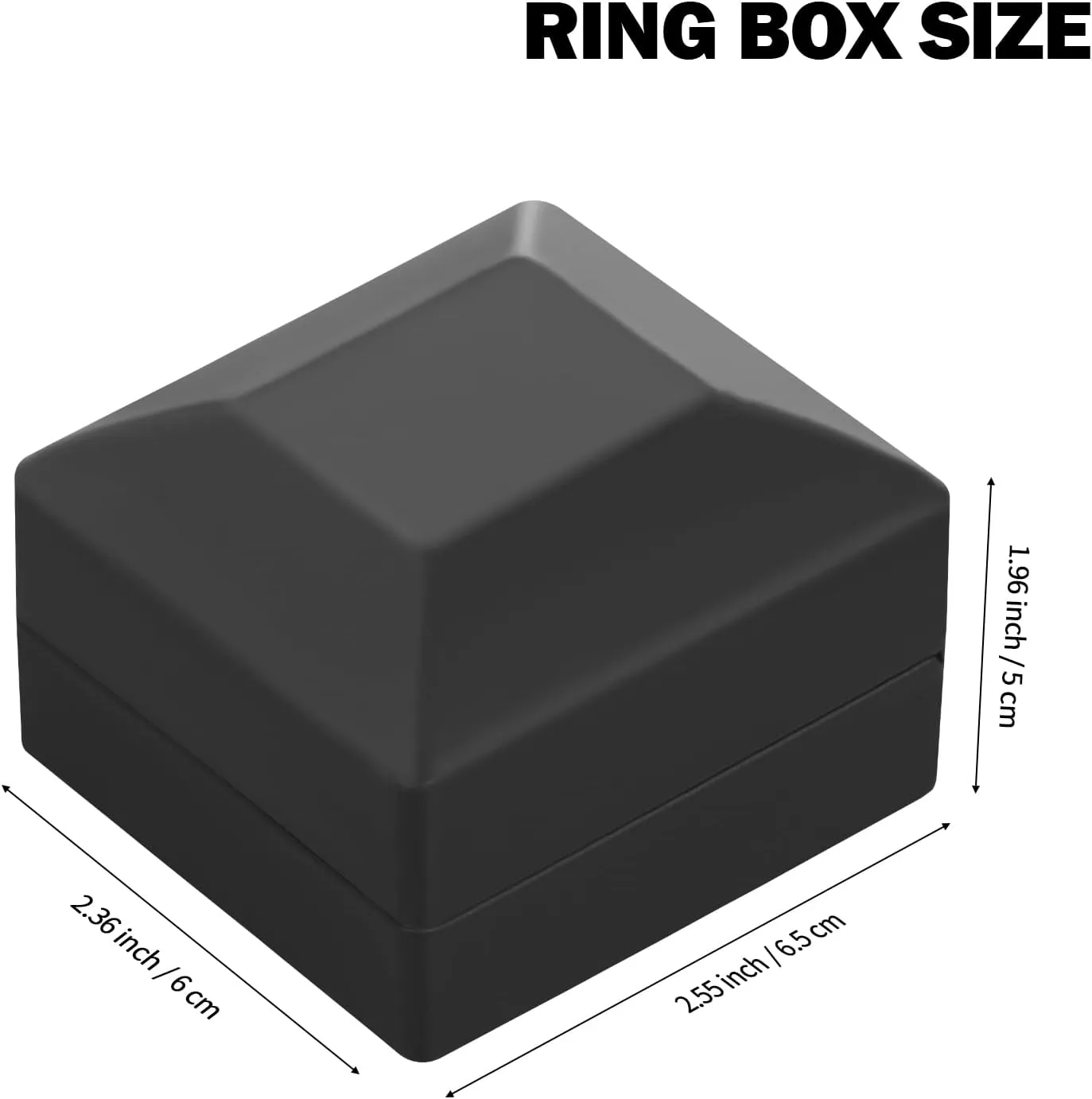 2 Pieces Ring Earring Gift Box with LED light, Elegant Velvet Ring Case Jewelry Display for Proposal, Engagement, Wedding, Gift (Black)