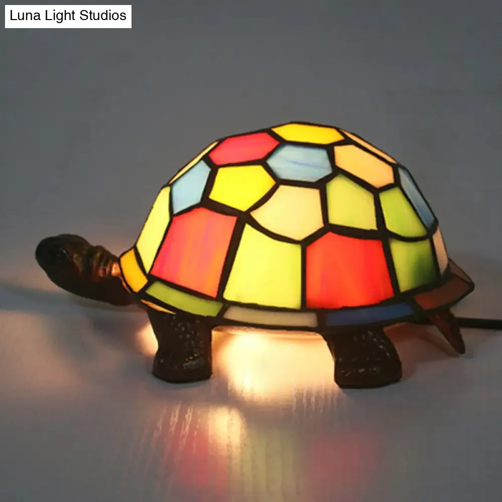 Adorable Turtle Table Lamp: Baroque Stained Glass Night Light for Kids Bedroom