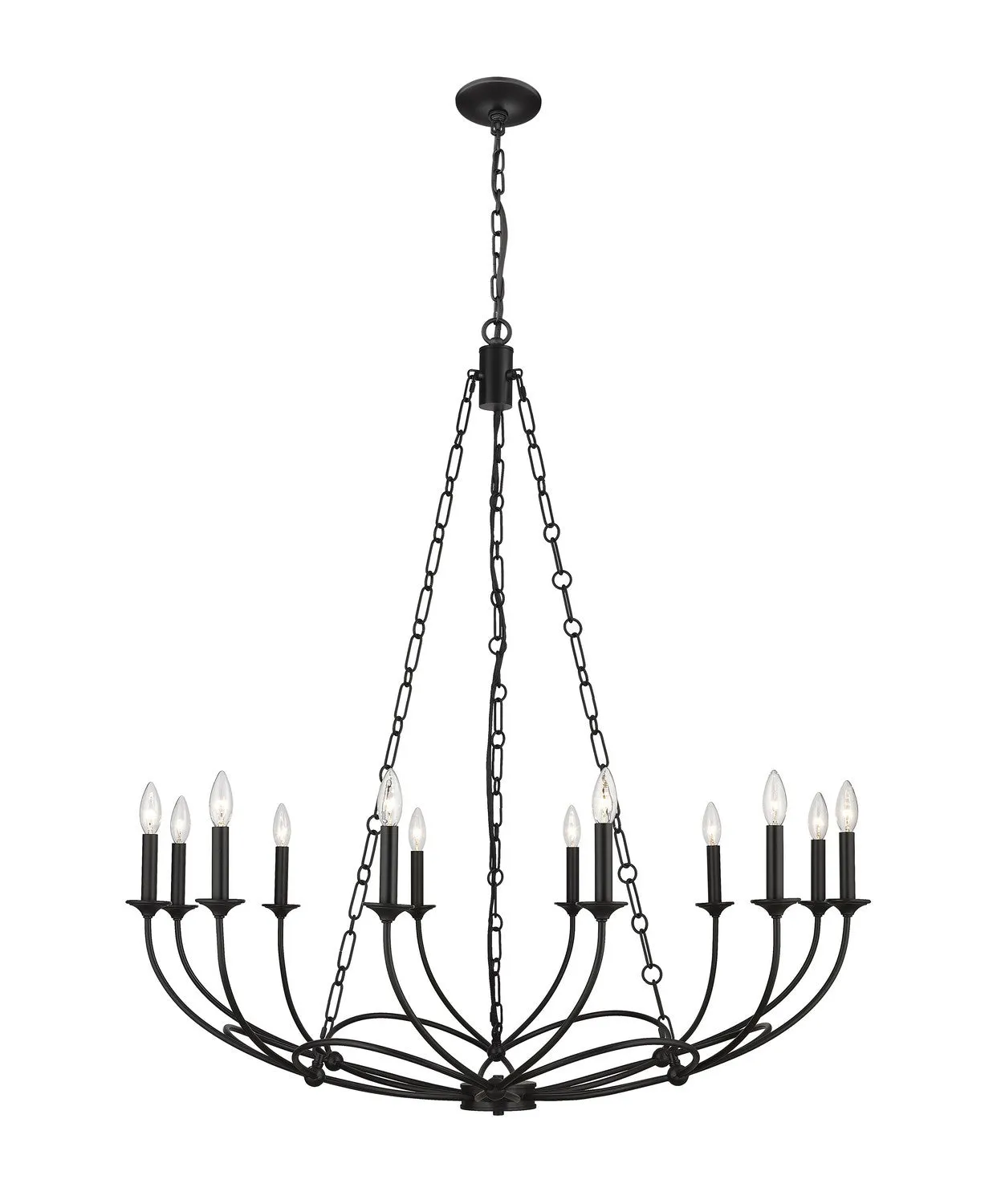Arabella 12 Light Chandelier in Matte Black