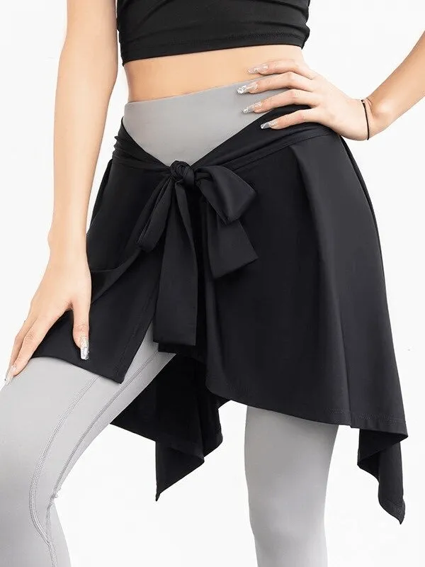 Asymmetric Quick-Drying Women's Tennis Skirt with Ties - SF0196