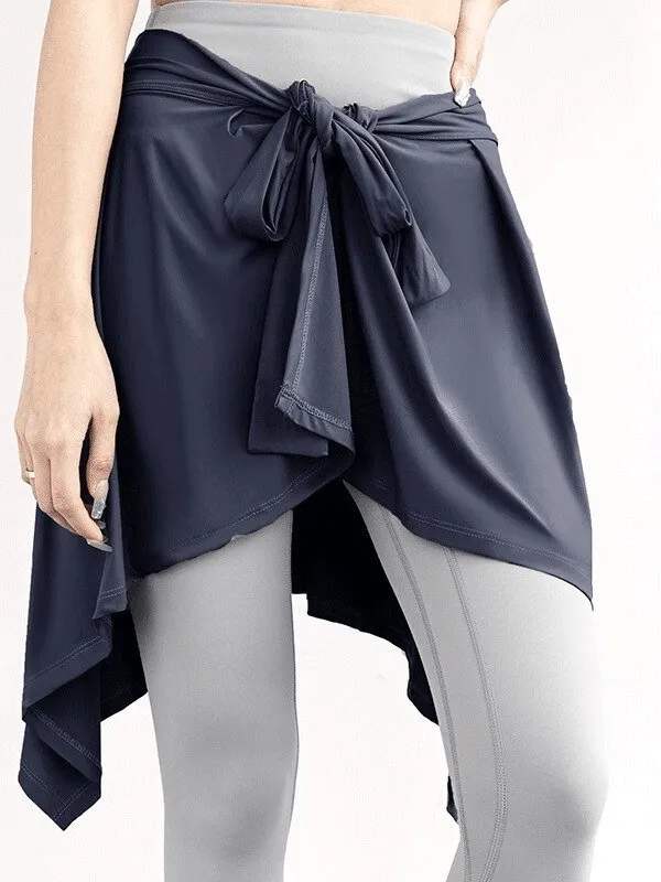 Asymmetric Quick-Drying Women's Tennis Skirt with Ties - SF0196