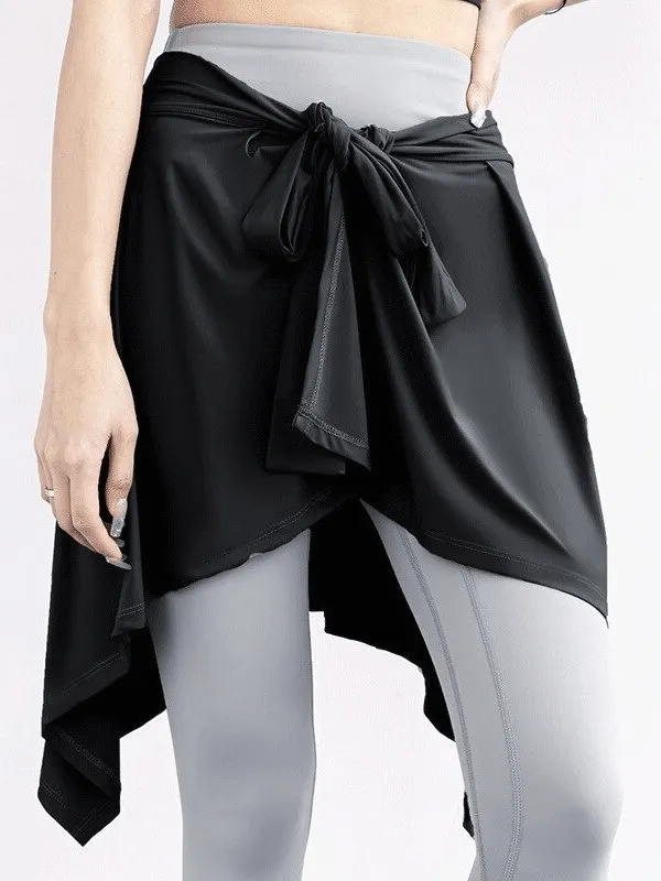 Asymmetric Quick-Drying Women's Tennis Skirt with Ties - SF0196