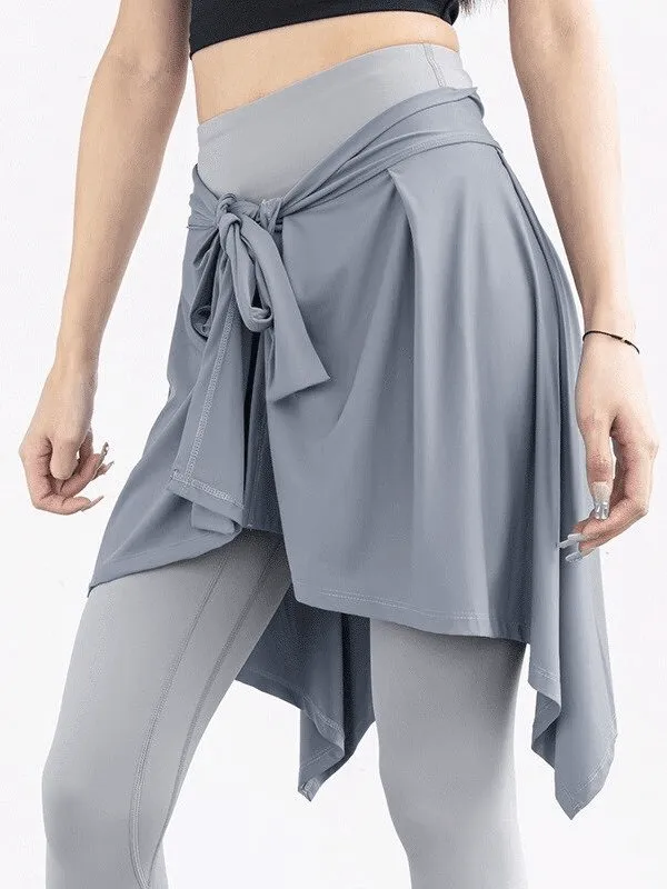 Asymmetric Quick-Drying Women's Tennis Skirt with Ties - SF0196