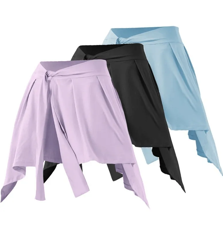 Asymmetric Quick-Drying Women's Tennis Skirt with Ties - SF0196