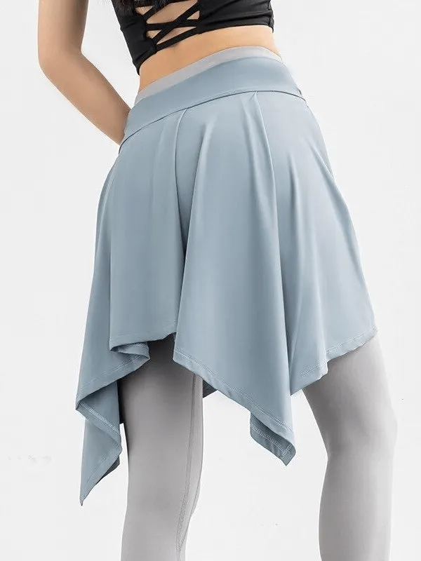 Asymmetric Quick-Drying Women's Tennis Skirt with Ties - SF0196
