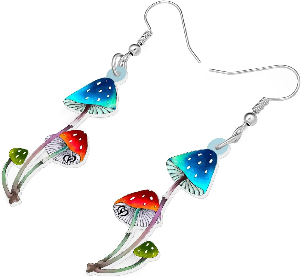 BONSNY Sweet Floral Acrylic Dangle Mushroom Earrings for Women Jewelry Gifts Novelty Funny Charms