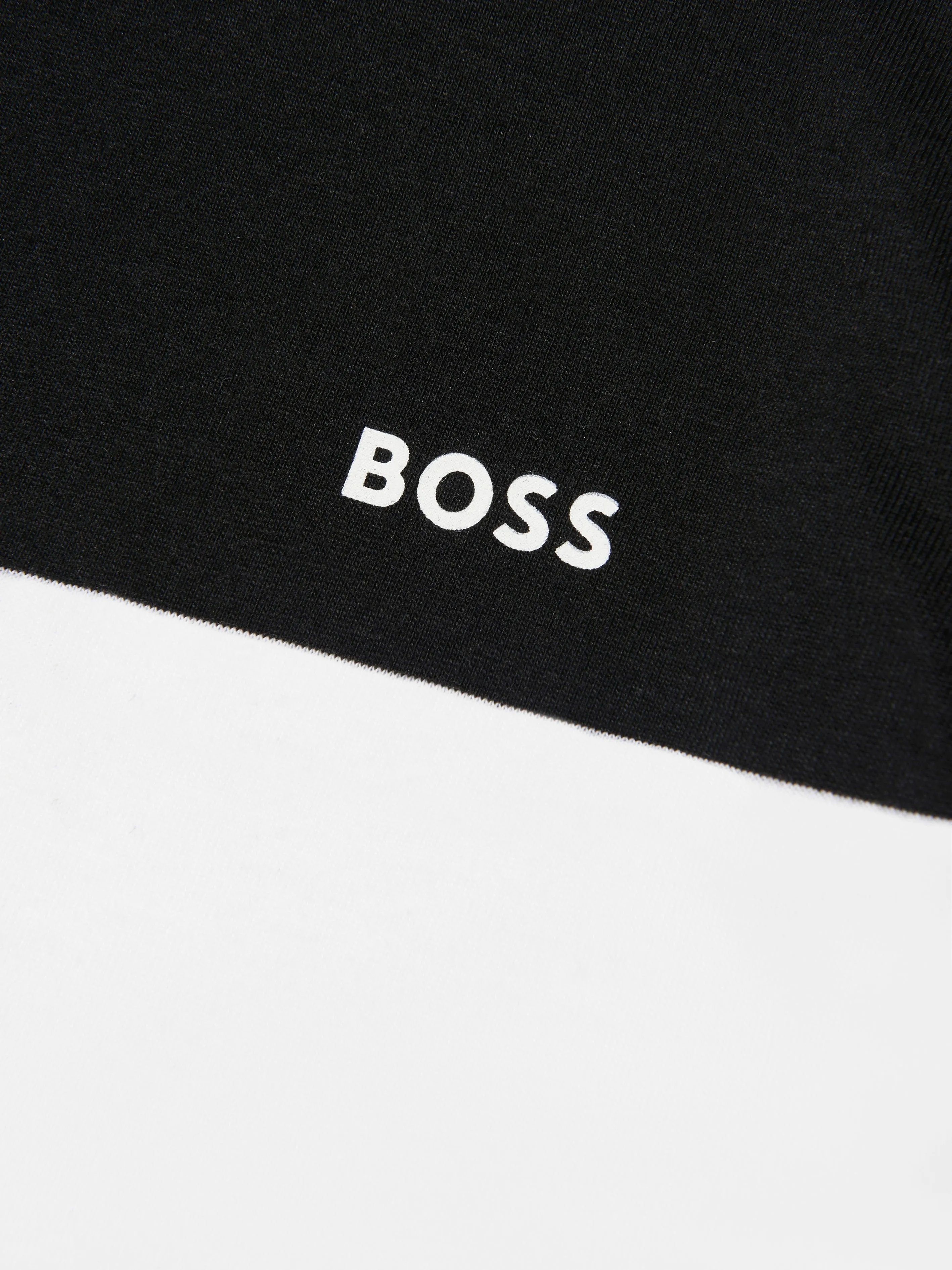 BOSS Boys Striped Logo T-Shirt In Black
