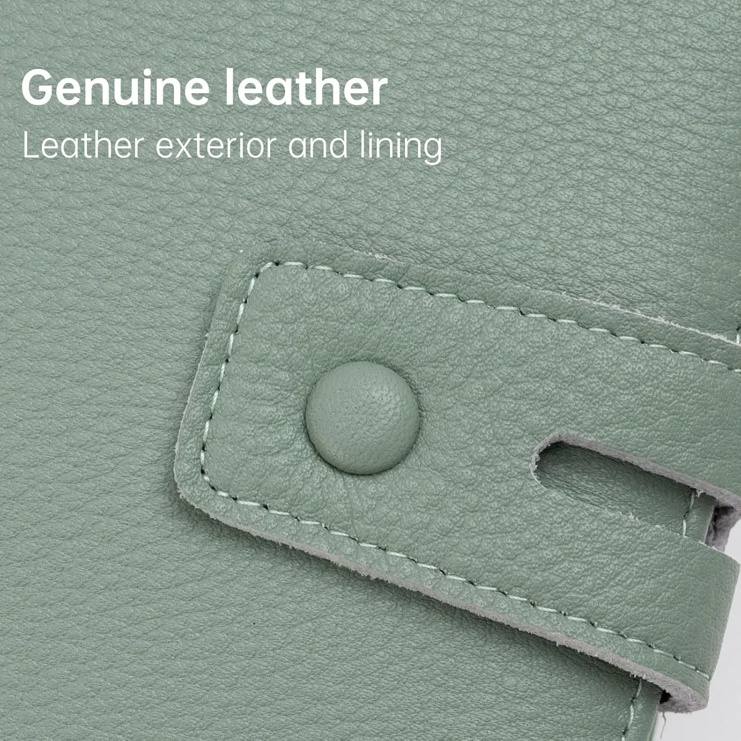 Bveyzi Women's Big Fat Rfid Leather Wristlet Wallet Organizer Large Phone Checkbook Holder with Zipper Pocket (Mint Green)