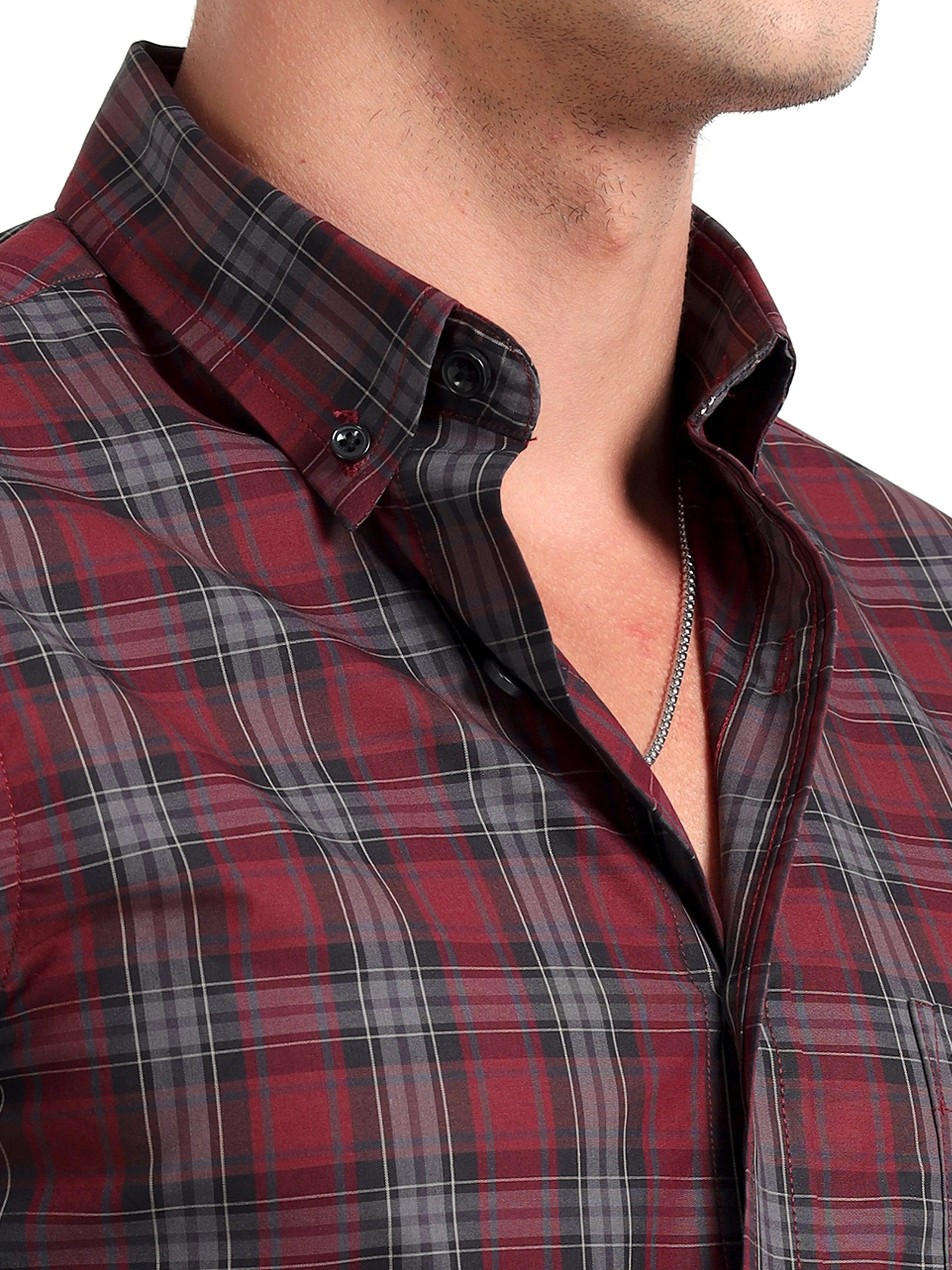 Checkmate Multi Checks Shirt Heath Red