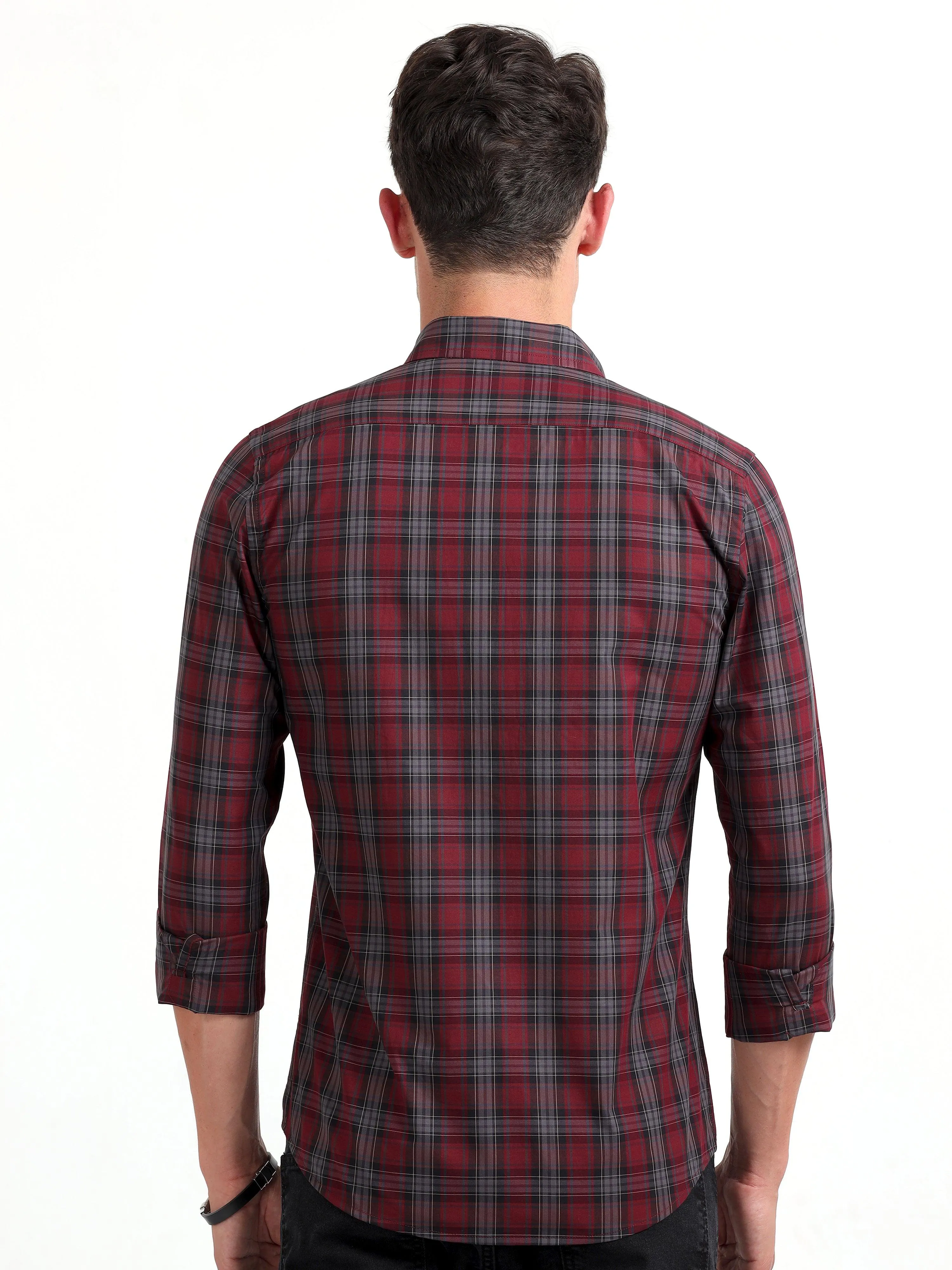 Checkmate Multi Checks Shirt Heath Red