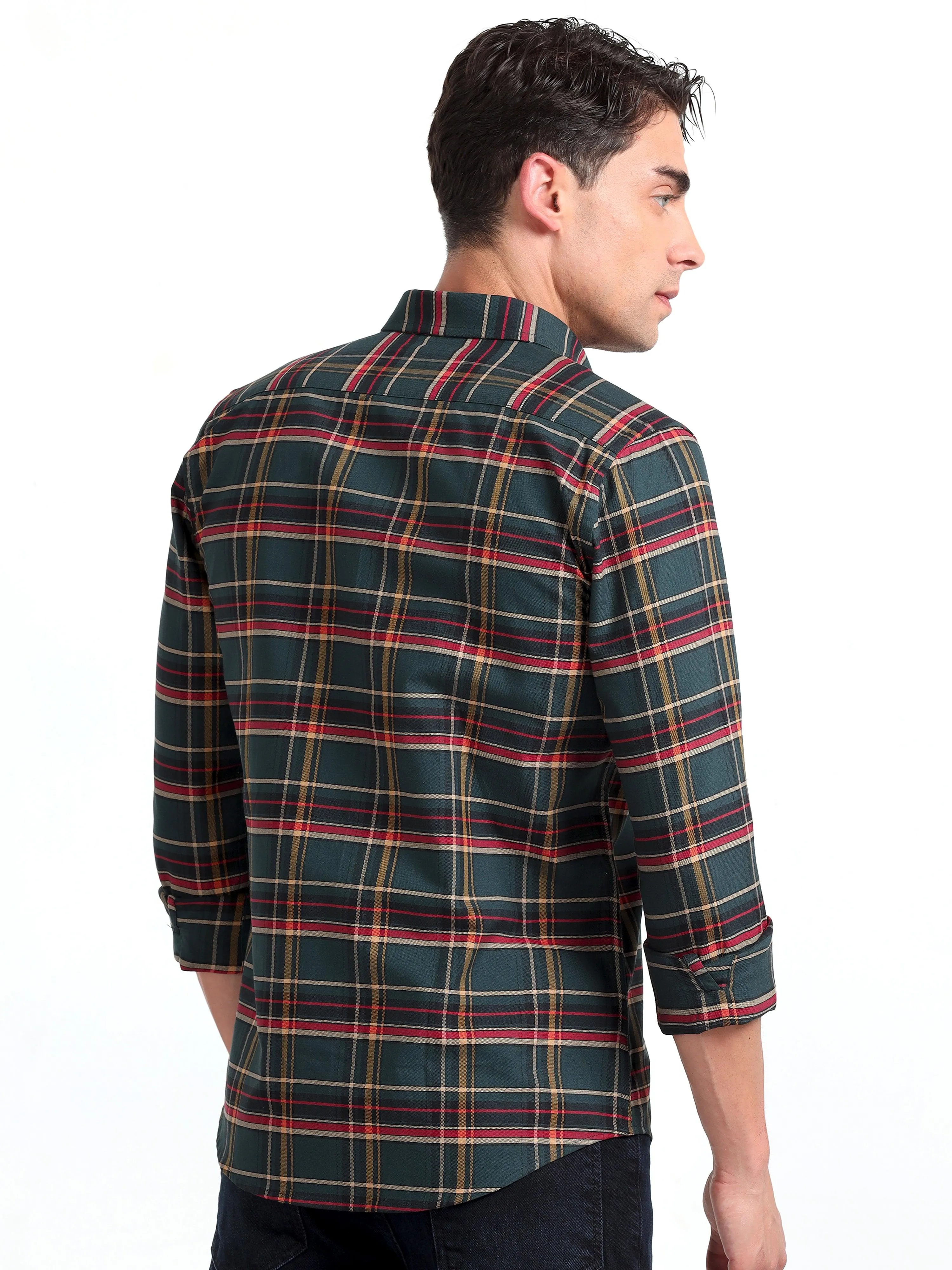 Checkmate Multi Checks Shirt Mineral Green