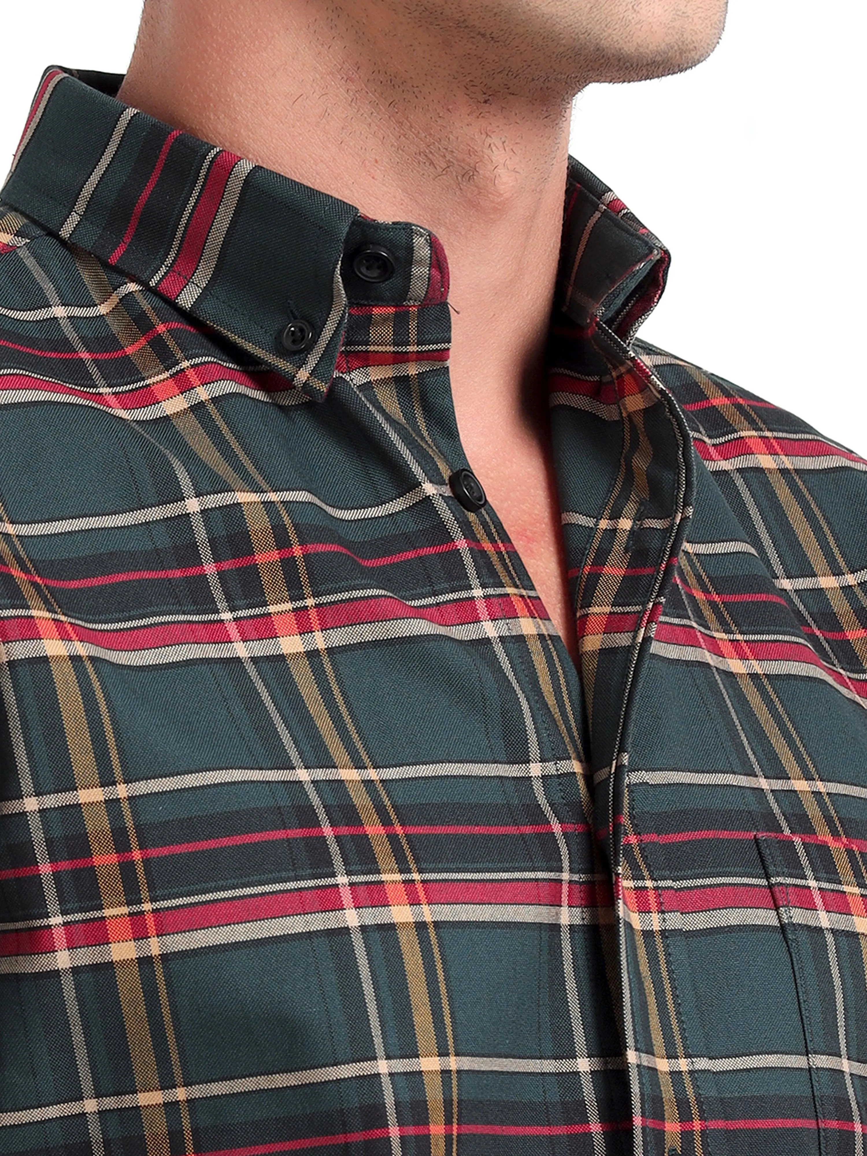 Checkmate Multi Checks Shirt Mineral Green