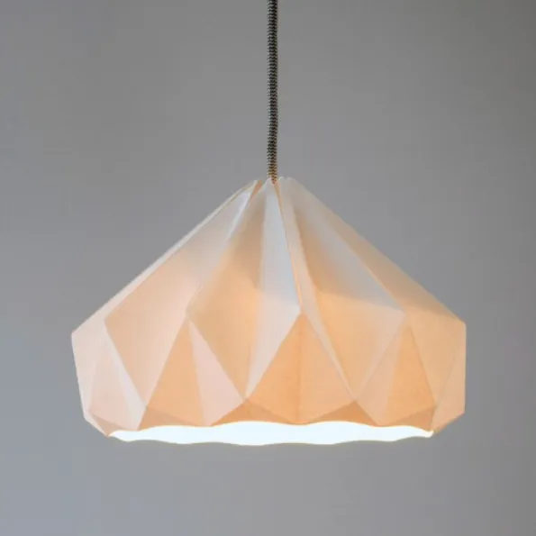 Chestnut paper origami lampshade white