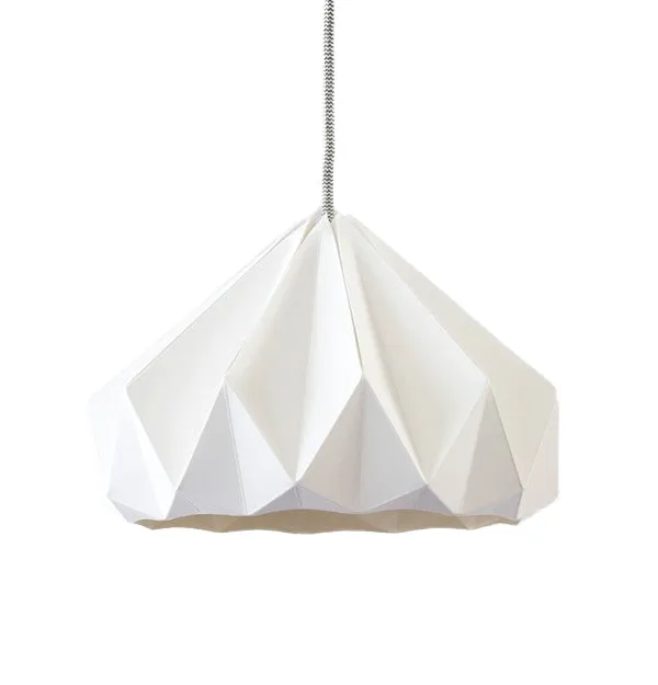 Chestnut paper origami lampshade white