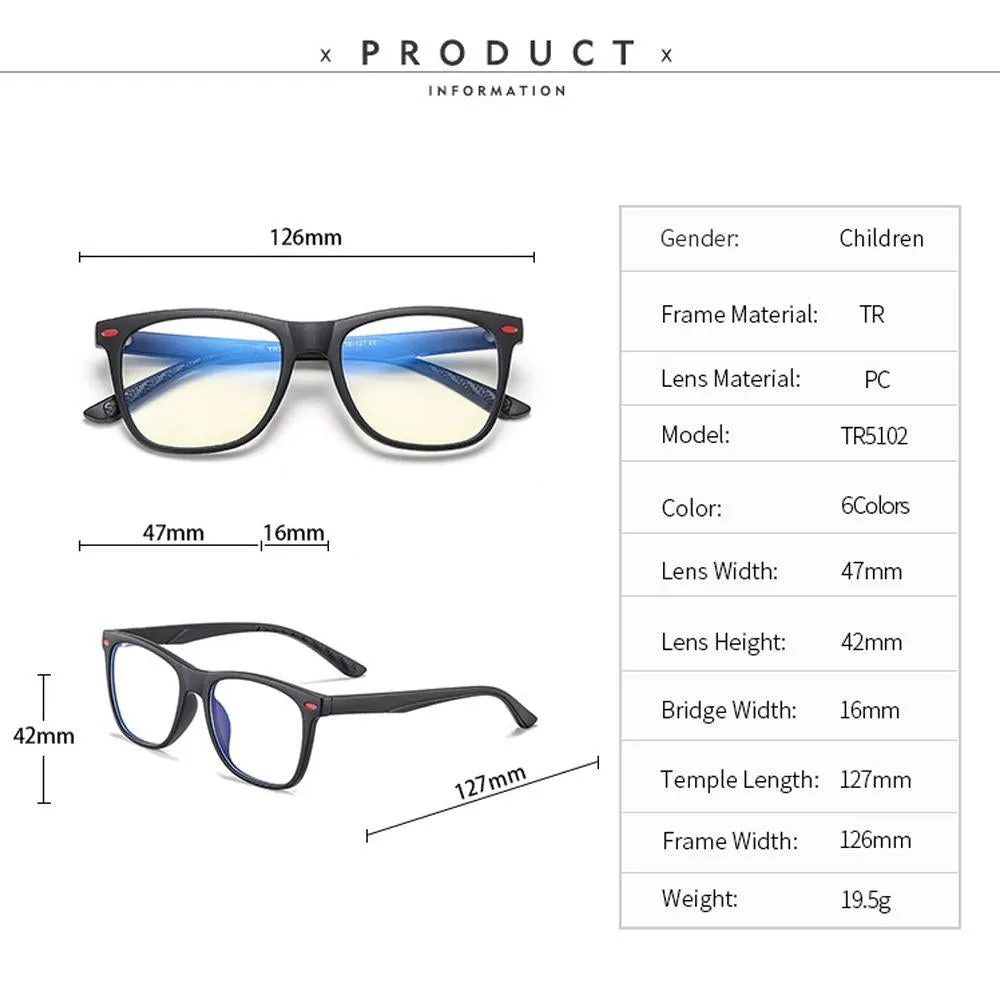 Cutie - (Age 7-12)Children Blue Light Blocking Computer Reading Gaming Glasses-Transparent Orange