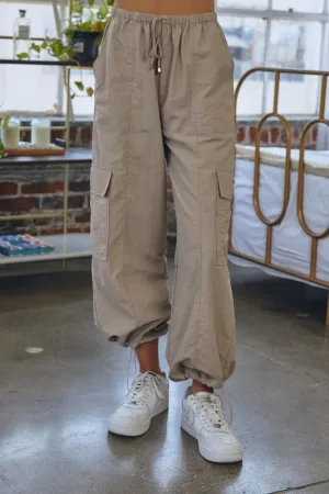 Drawstring Nylon Cargo Pants