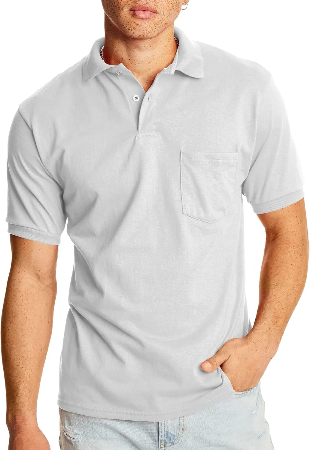 Hanes Men's Short-Sleeve Jersey Pocket Polo (Pack of 2)