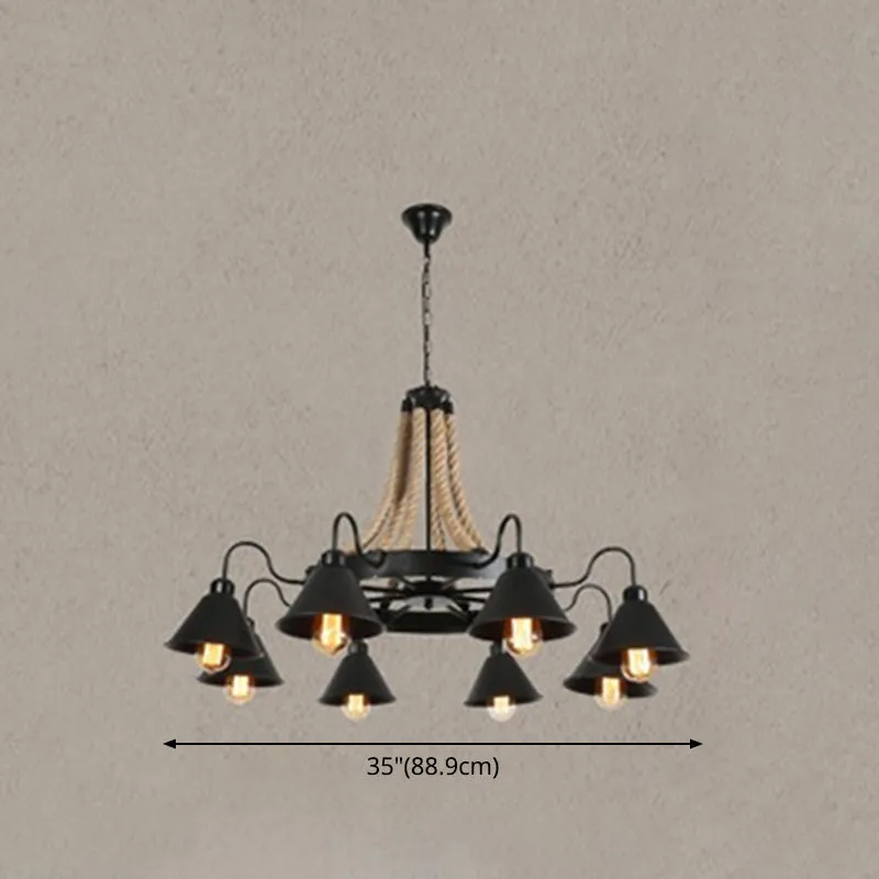 Industrial Wagon Wheel Chandelier Pendant with Adjustable Hanging Chain - Metal Ceiling Light for Restaurants