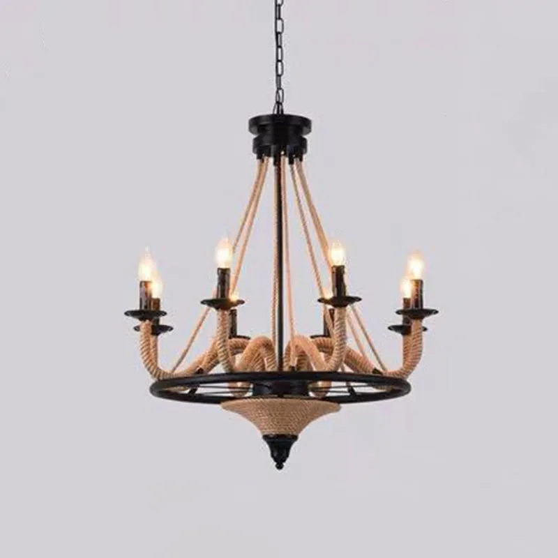 Industrial Wagon Wheel Chandelier Pendant with Adjustable Hanging Chain - Metal Ceiling Light for Restaurants