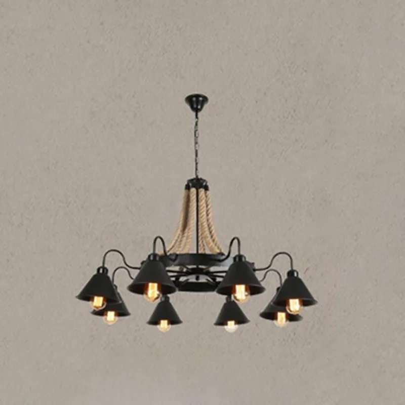 Industrial Wagon Wheel Chandelier Pendant with Adjustable Hanging Chain - Metal Ceiling Light for Restaurants