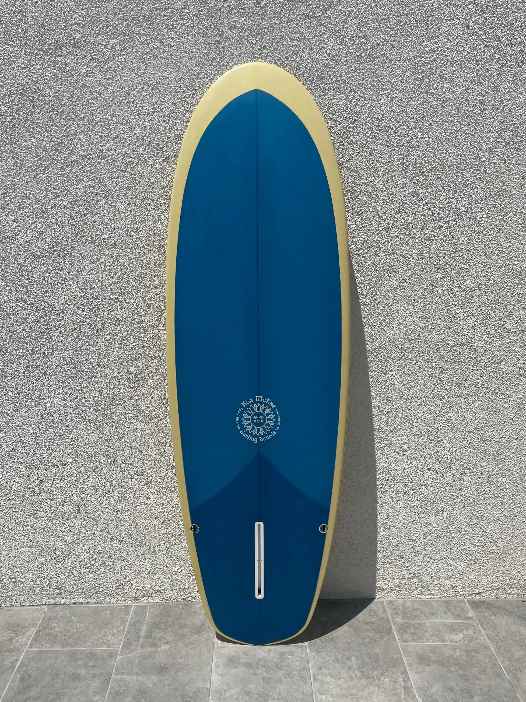 Koz McRae SurfingBoards | 6’2” Stubby Yellow Blue Surfboard (USED)