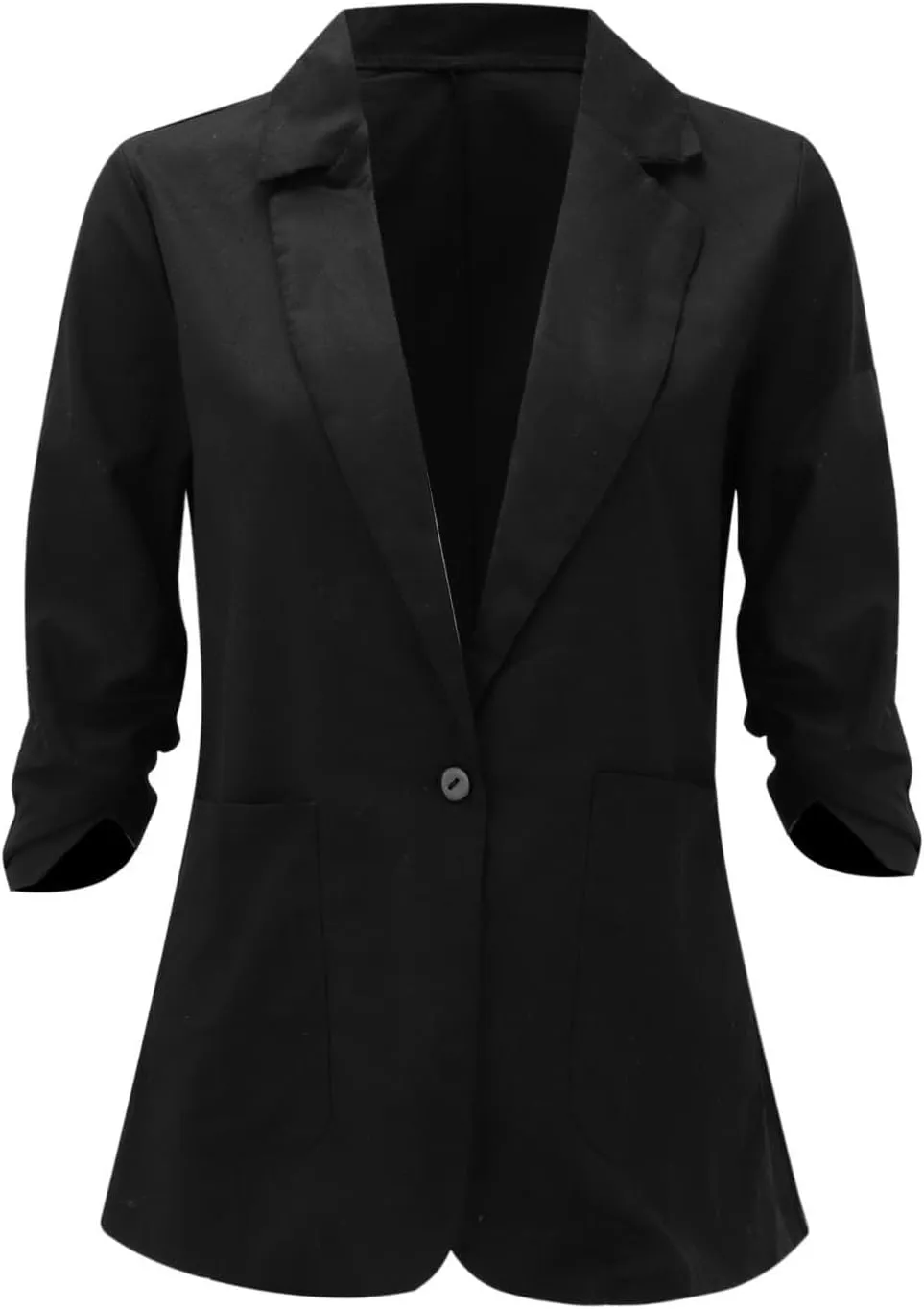 Linen Blazer Women Summer Lightweight 3/4 Sleeve Jacket Dressy Open Front Cardigan Business Casual Work Outfits