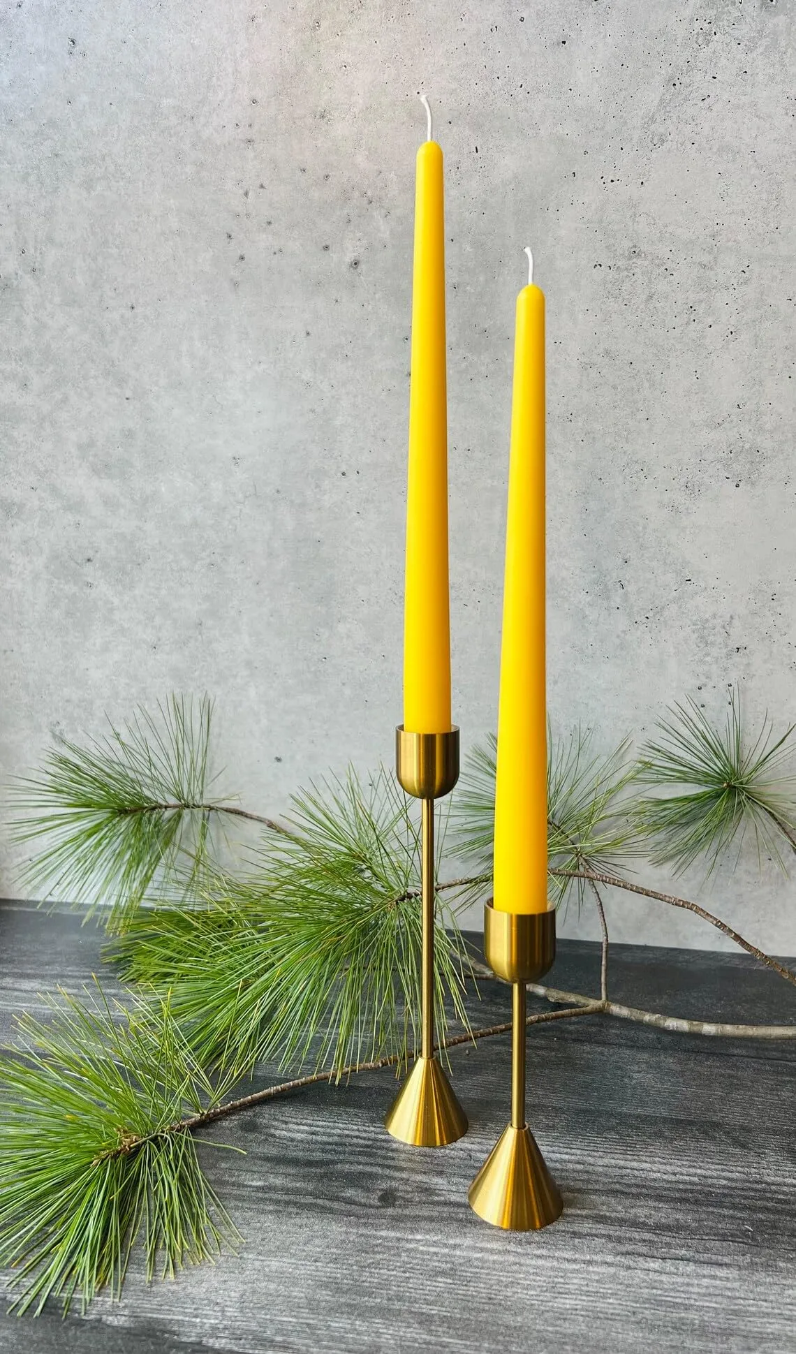 LUCES Paraffin Wax Yellow Tall Taper Stick Candles Pillar Smokeless Dripless Scented for Party Home Dinner Table Decor Set of 8 Burn Time 8 Hour