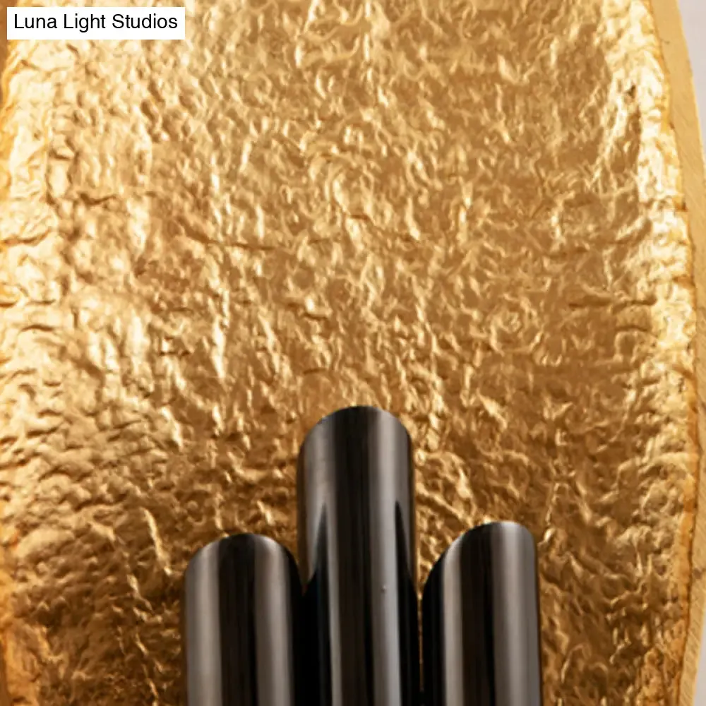 Minimalist Metallic 2-Light Flush Wall Sconce - Silver/Gold Convex Oval Sconce Light Fixture