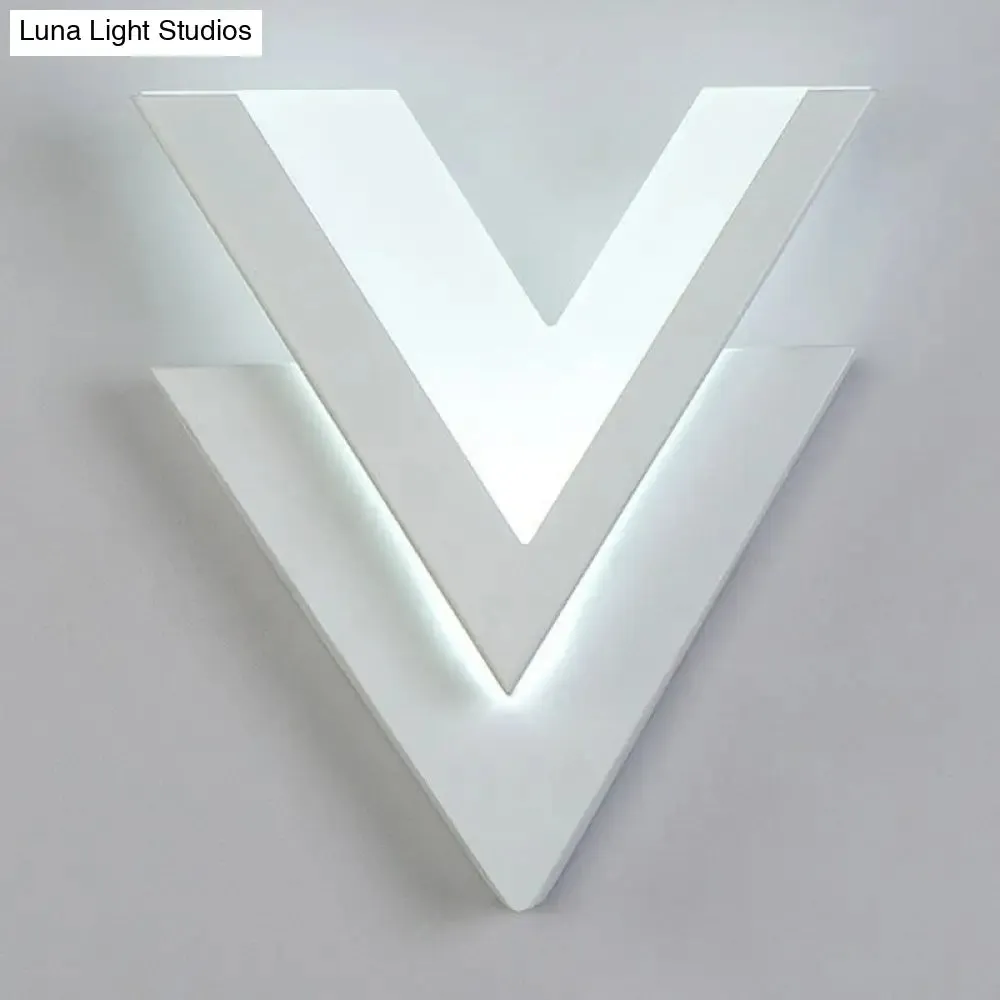 Modern V-Shaped LED Wall Sconce in White