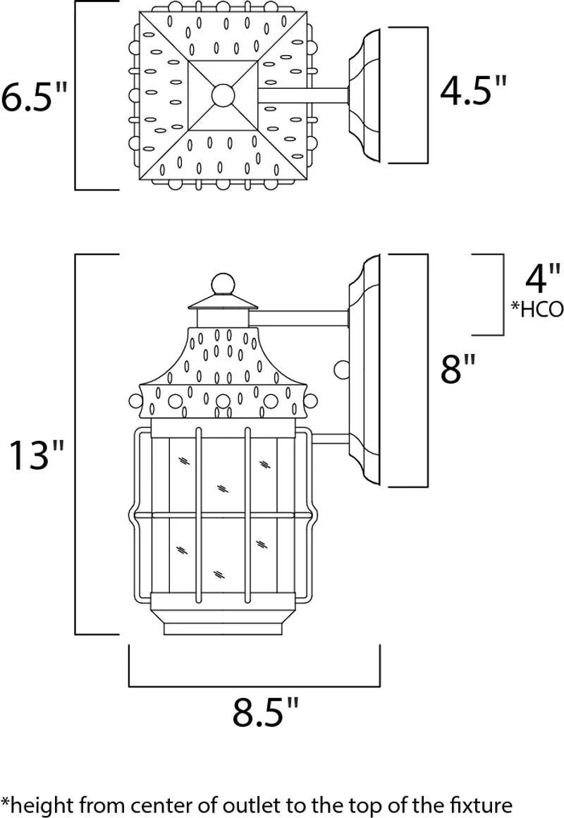 Nantucket 6.5" Single Light Outdoor Wall Mount in Country Forge