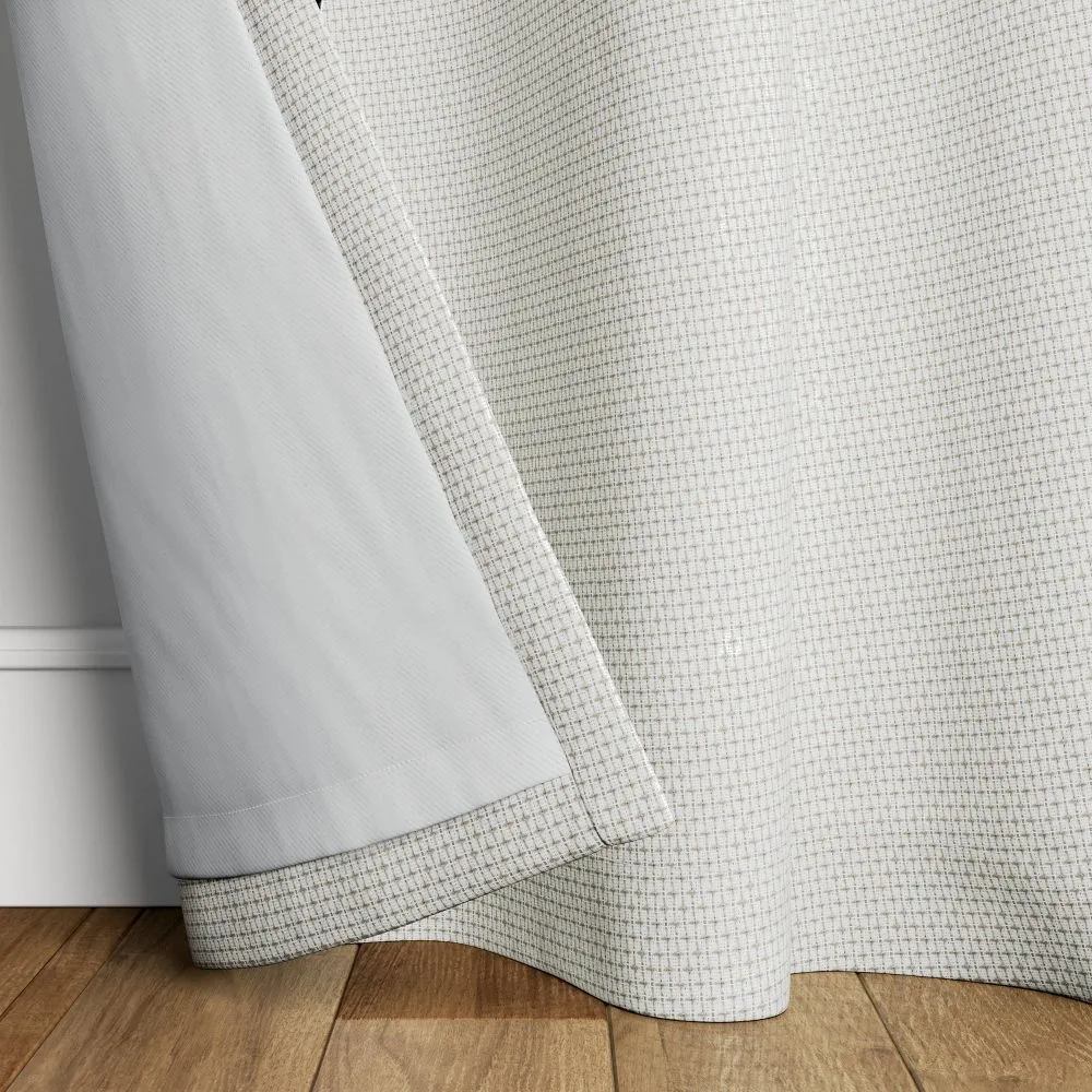 New - 1pc 50"x84" Room Darkening Small Check Window Curtain Panel Gray - Threshold