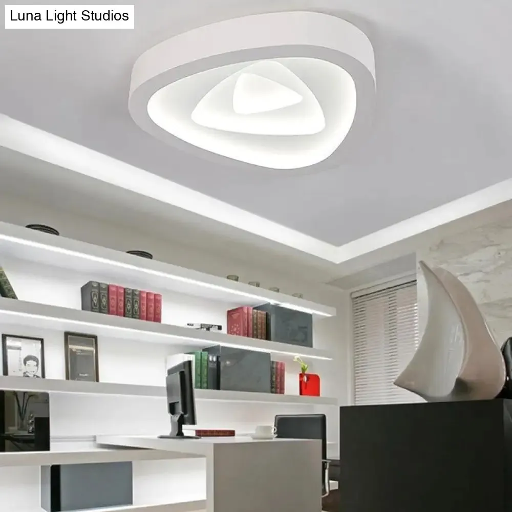 Nordic Style Triangle Ceiling Light - Acrylic White LED with Remote Control Dimming (16.5" or 19"/20.5" Width)