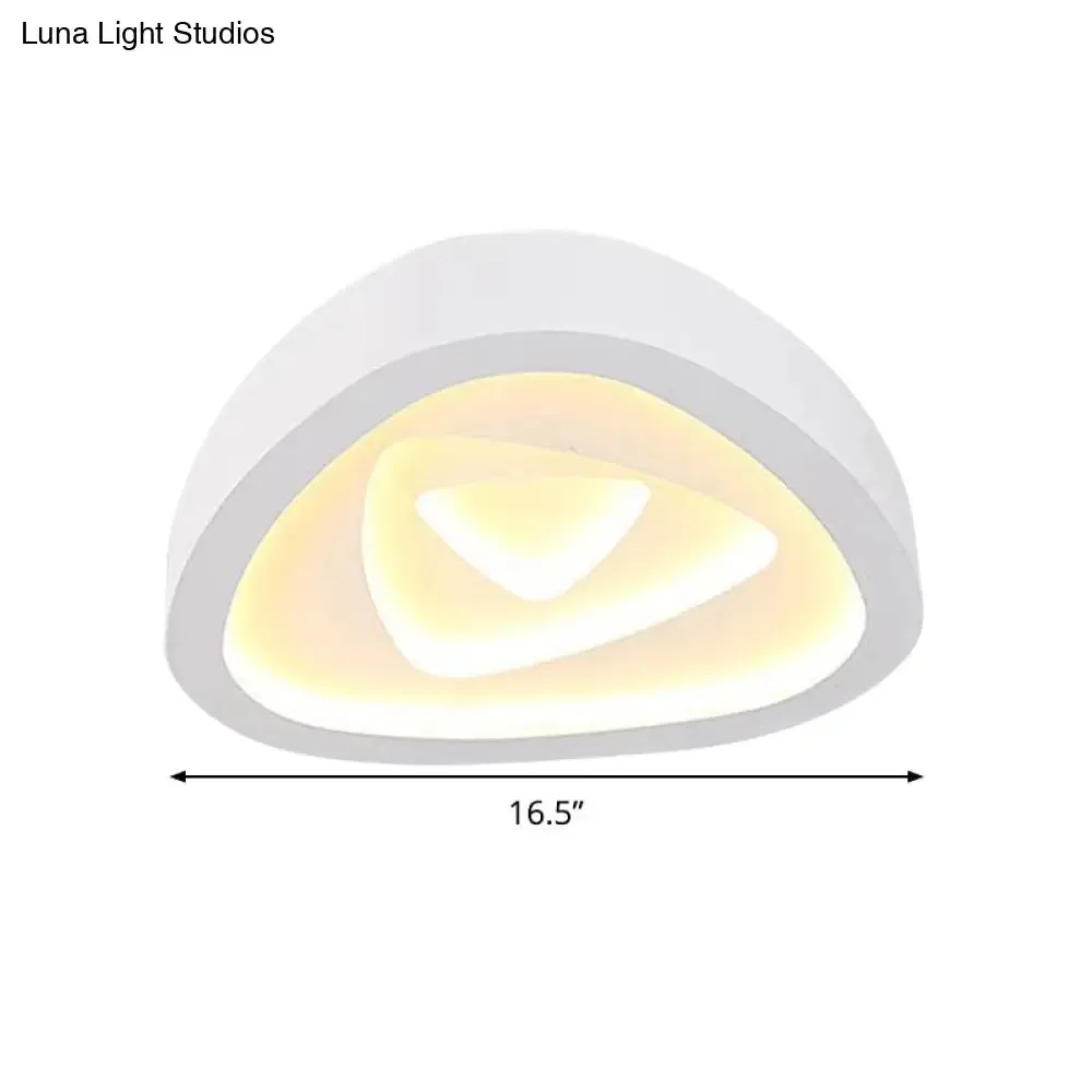 Nordic Style Triangle Ceiling Light - Acrylic White LED with Remote Control Dimming (16.5" or 19"/20.5" Width)