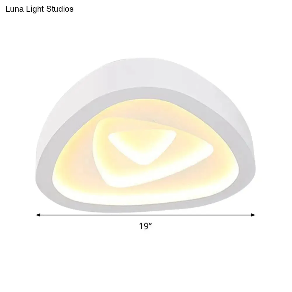Nordic Style Triangle Ceiling Light - Acrylic White LED with Remote Control Dimming (16.5" or 19"/20.5" Width)