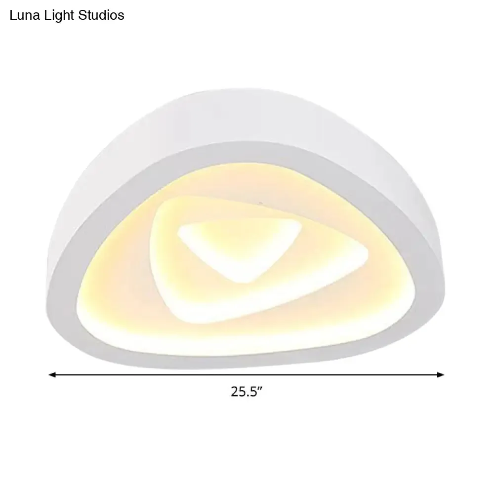 Nordic Style Triangle Ceiling Light - Acrylic White LED with Remote Control Dimming (16.5" or 19"/20.5" Width)