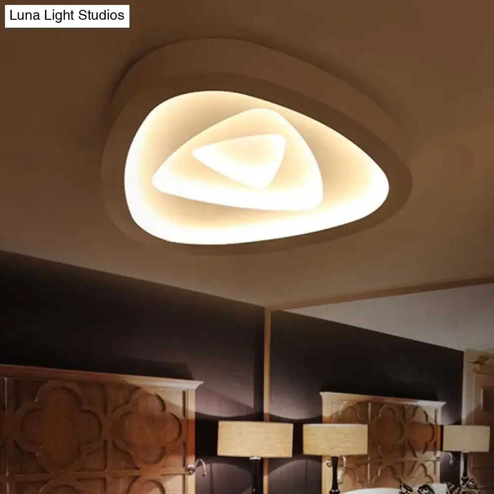Nordic Style Triangle Ceiling Light - Acrylic White LED with Remote Control Dimming (16.5" or 19"/20.5" Width)