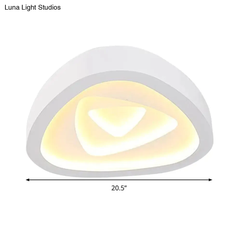 Nordic Style Triangle Ceiling Light - Acrylic White LED with Remote Control Dimming (16.5" or 19"/20.5" Width)