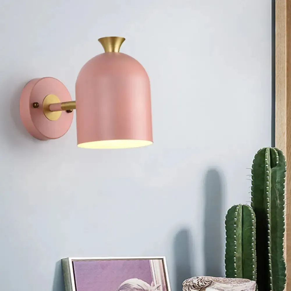 Nordic Wall Mounted Light: Simplicity Macaroon Metal Sconce - Bedroom Fixture