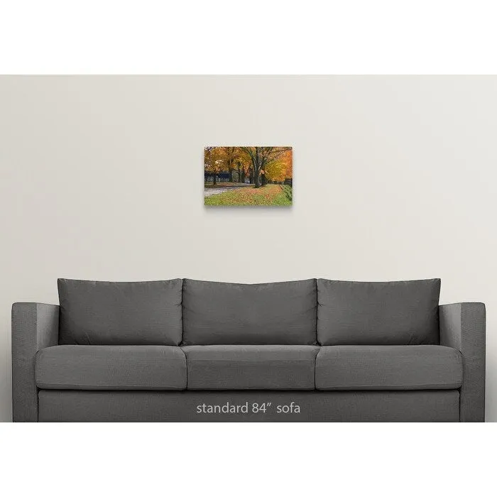 "Autumn trees surrounding driveway" Canvas Wall Art