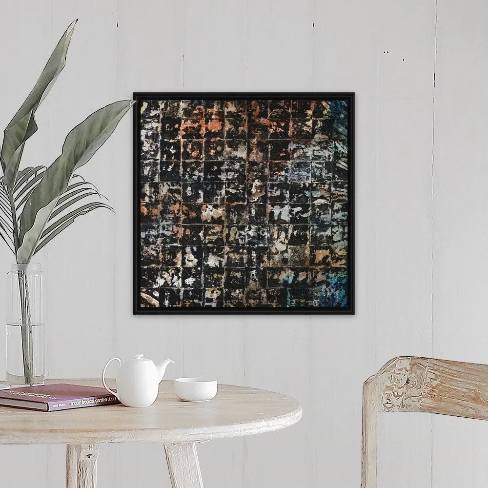 "Block Party II" Black Float Frame Canvas Art