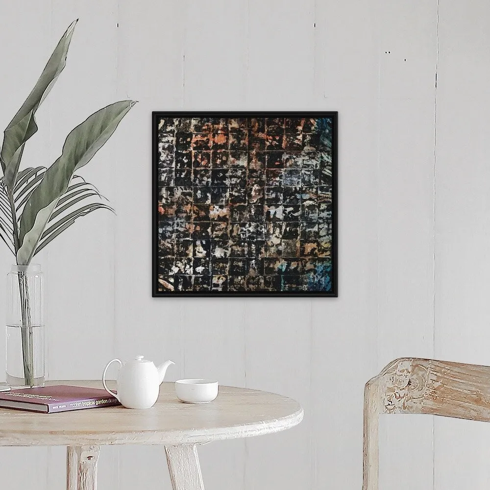 "Block Party II" Black Float Frame Canvas Art