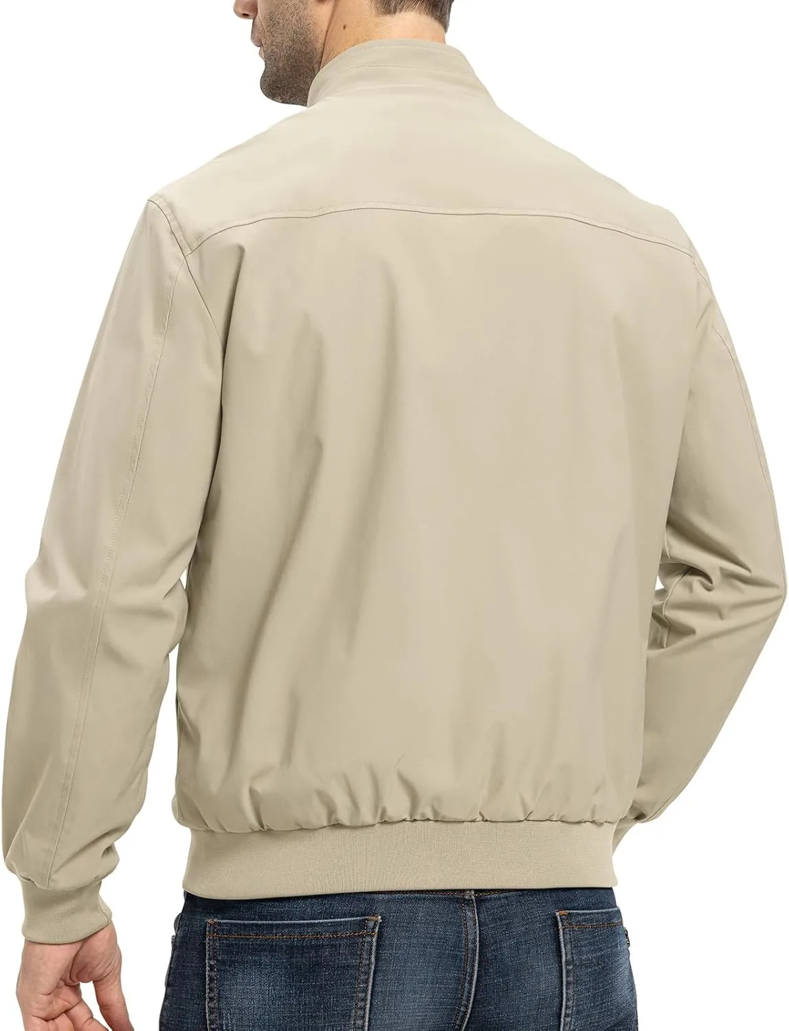 Rdruko Men's Lightweight Jackets Casual Windbreaker Light Fall Spring Golf Stylish Dress Outdoor Stand Collar Coat