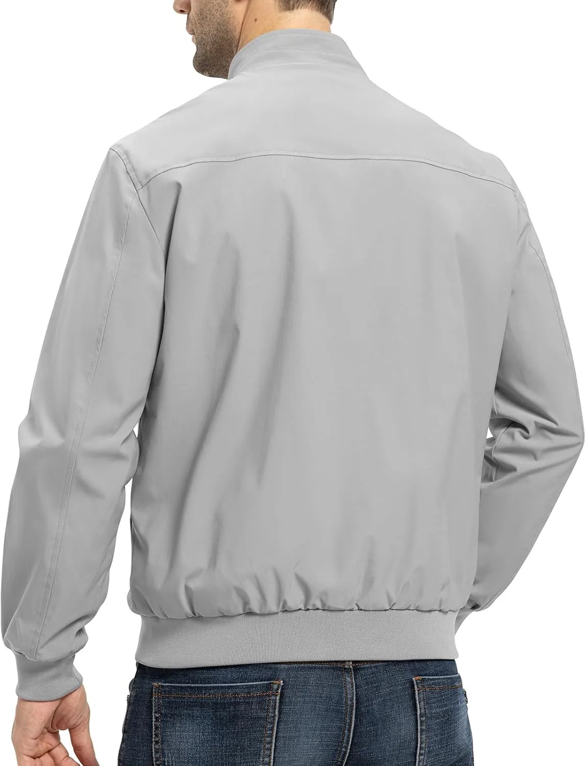 Rdruko Men's Lightweight Jackets Casual Windbreaker Light Fall Spring Golf Stylish Dress Outdoor Stand Collar Coat