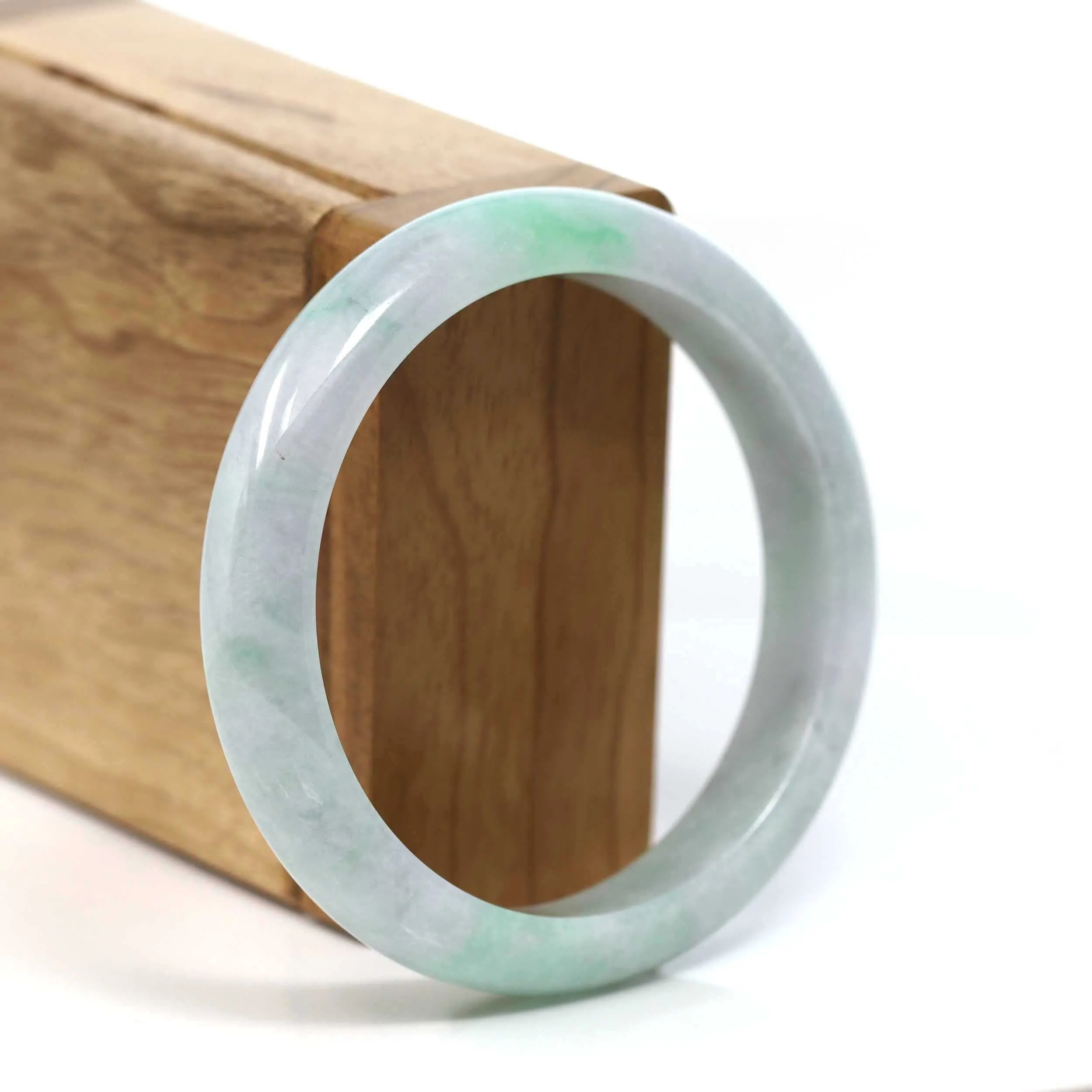 RealJade® Co. "Classic Bangle" Genuine Burmese Green Jadeite Jade Bangle Bracelet (57.04 mm) #T200