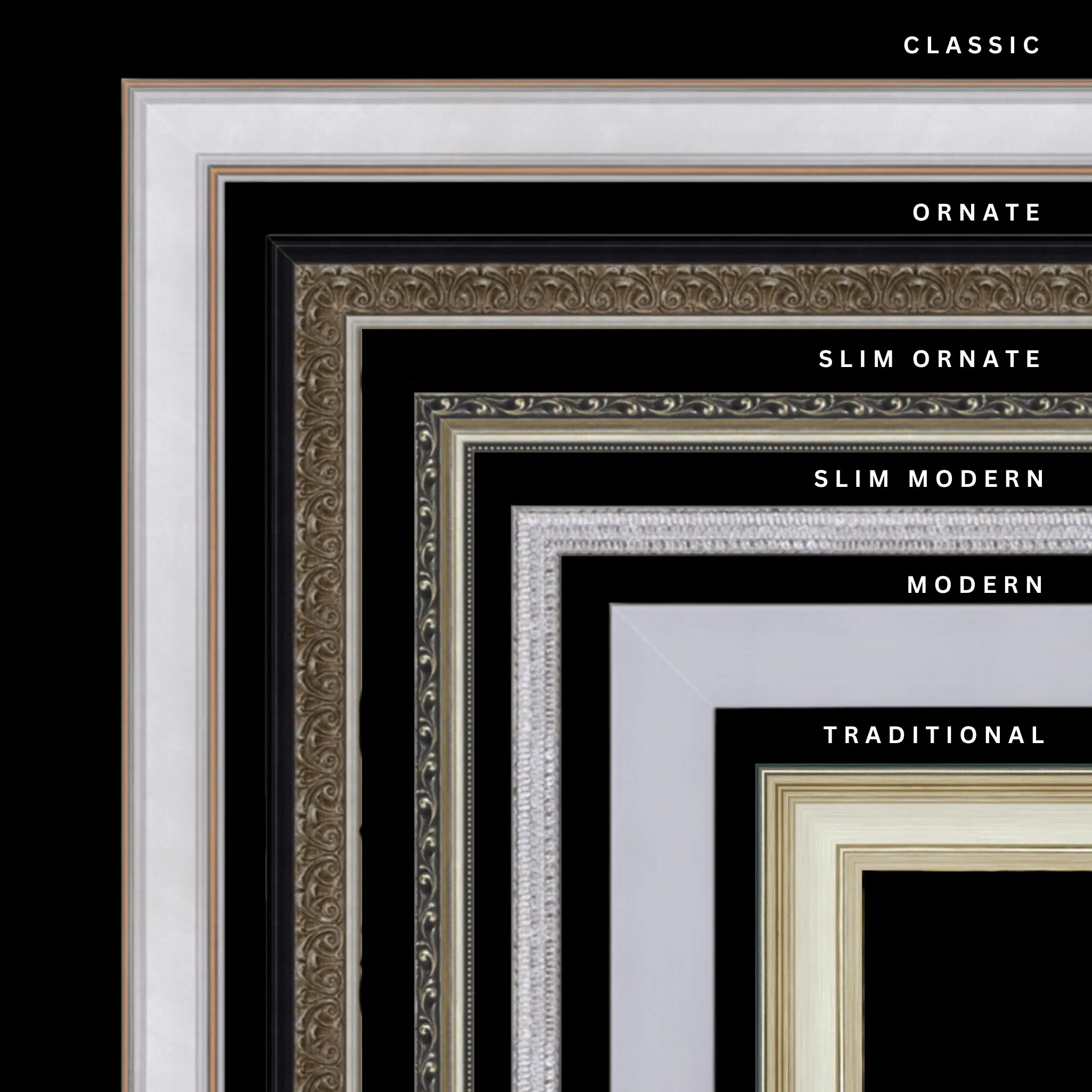 Silver 22x41 Picture Frame Ornate Traditional Classic Antique