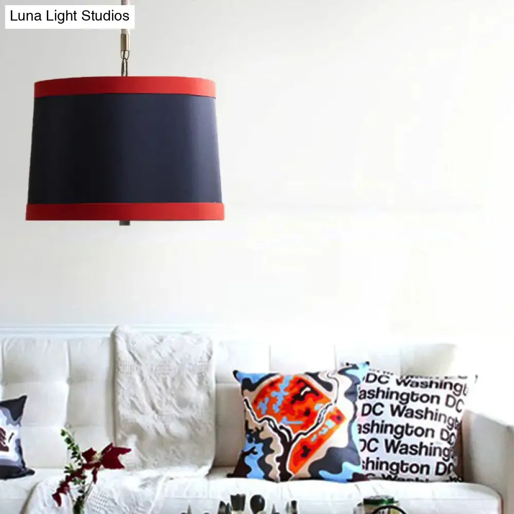 Simple 5-Bulb Fabric Drum Pendant Light for Nursing Room decor