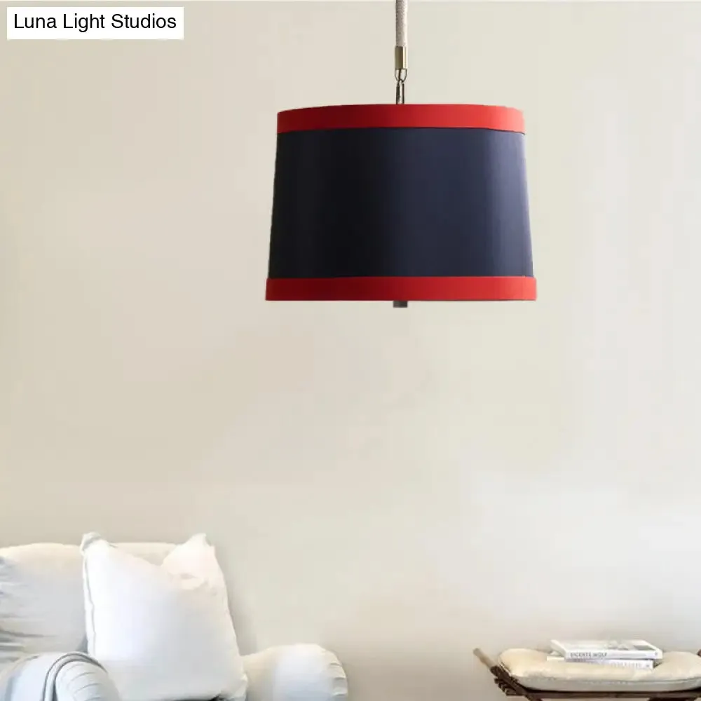 Simple 5-Bulb Fabric Drum Pendant Light for Nursing Room decor