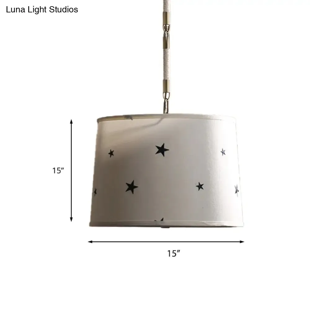Simple 5-Bulb Fabric Drum Pendant Light for Nursing Room decor