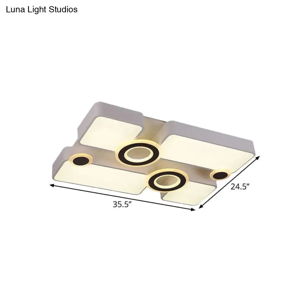 Simplicity Acrylic LED Ceiling Light - White, 3 Color Options, 24.5"/35.5"/43" Sizes