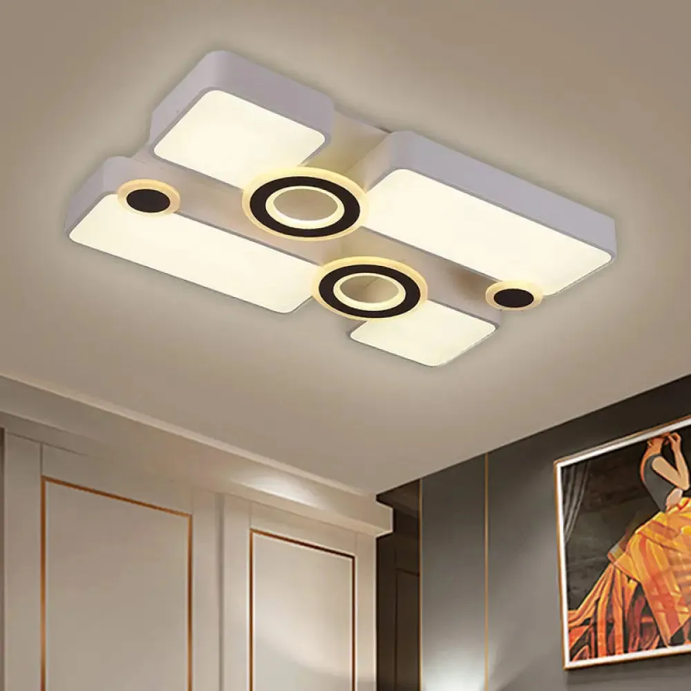 Simplicity Acrylic LED Ceiling Light - White, 3 Color Options, 24.5"/35.5"/43" Sizes
